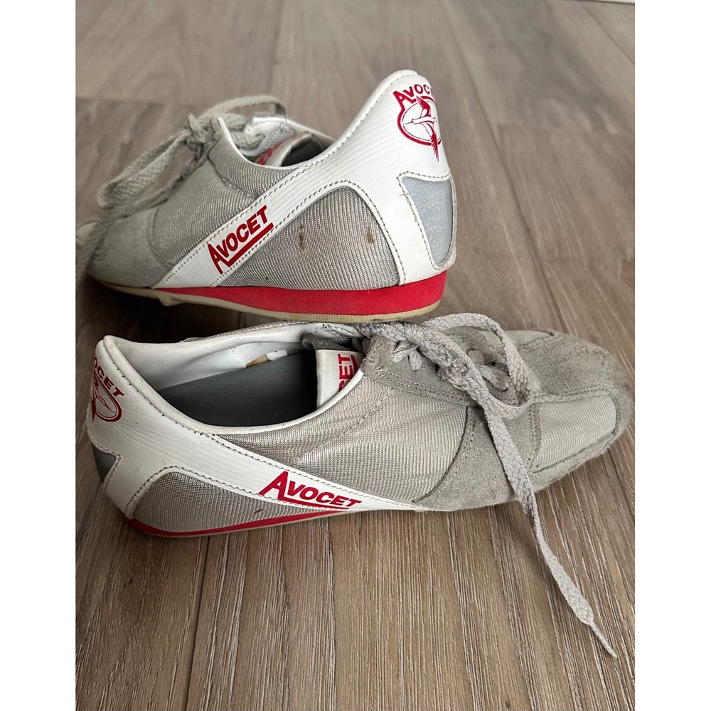 Vintage 1980s Avocet Mod 20 Cycling Shoes Grey Suede Nylon Sneakers Mens 6